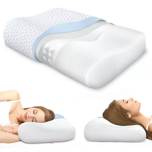 Bed Pillows Neck Pillow Memory Foam Contour Pillow for Pain Relief Cervical Pillow for Sleeping, Ergonomic Pillow for Side Back Stomach Sleeper