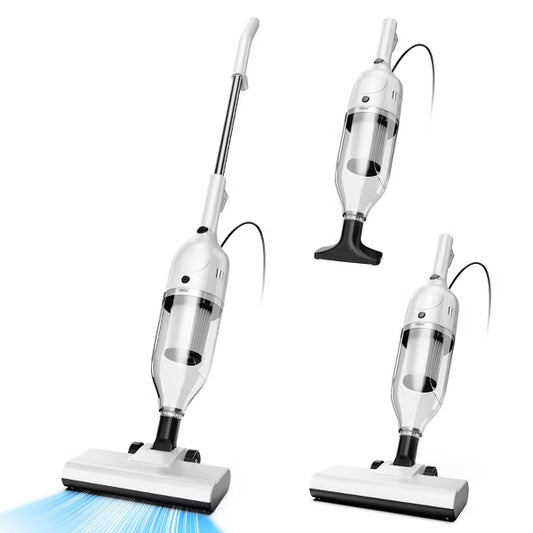 YOMA R7 3-in-1 Corded Stick Vacuum Cleaner 600W Powerful Suction Lightweight Bagless Vacuum with HEPA Filter Multi-Surface White