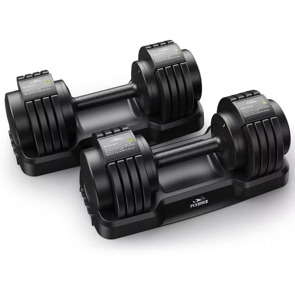 FLYBIRD 1 Pair 55LBS-Adjustable Dumbbell, Multi-weight Options for Full Body Workout（110LB in Total）