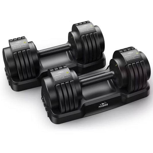 FLYBIRD 1 Pair 55LBS-Adjustable Dumbbell, Multi-weight Options for Full Body Workout（110LB in Total）