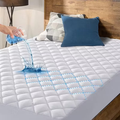 Hoey King Size Waterproof Mattress Pad Protector – Quilted, Breathable, Noiseless Fitted Mattress Cover, Up to 21" Deep Pocket