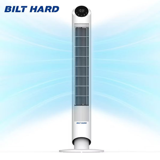 BILT HARD 40-Inch Tower Fan, 28dB Quiet Oscillating Floor Fan with 3 Speeds, 4 Modes & 12H Timer for Bedroom, Office, Living Room Cooling, White
