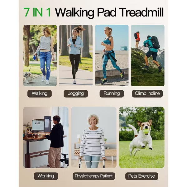 Akluer Walking Pad Treadmill with Incline, 2.5 HP Under Desk Treadmill with Remote, Small Folding Treadmill for Home Office Use