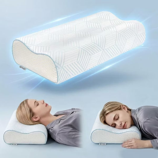 Bed Pillows,Adjustable 4-Layer Memory Foam Pillow, Ergonomically Designed Neck Soothing Pillow, large