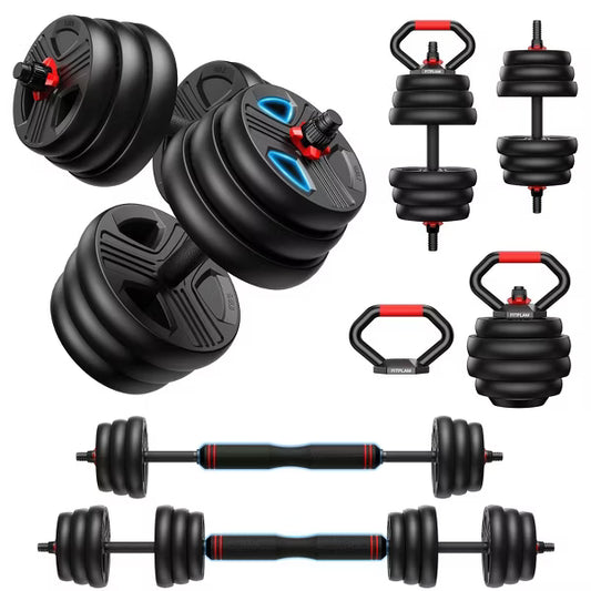 FED FITNESS Adjustable dumbbell set, 45 lbs Weights set with upgraded nut, 5 in 1 Weight Set Used, Fitness Exercise for Home Gym