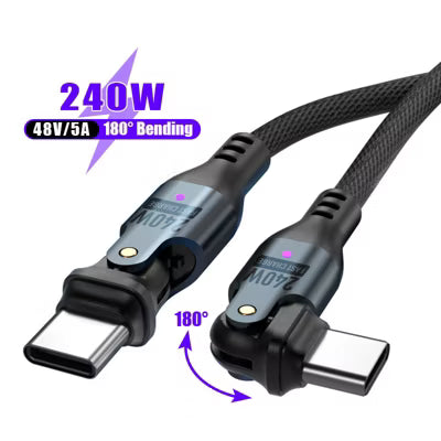 USB C to USB C Cable 240W Fast Charging, Type C Charger Cord for iPhone 16 Series, iPad Mini 6 and More (6FT, USB 2.0, Black)