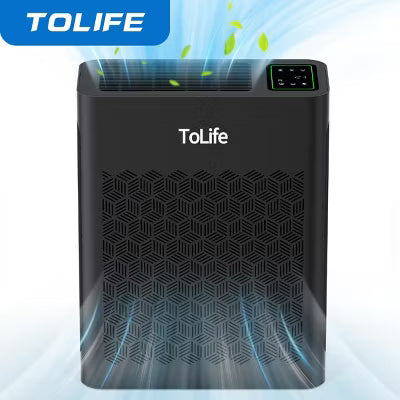Tolife Air Purifiers for Home Large Room up to 1095 Ft, HEPA Air Purifier for Bedroom,Air Cleaner for Pets Hair Dust Smoke Odor Black