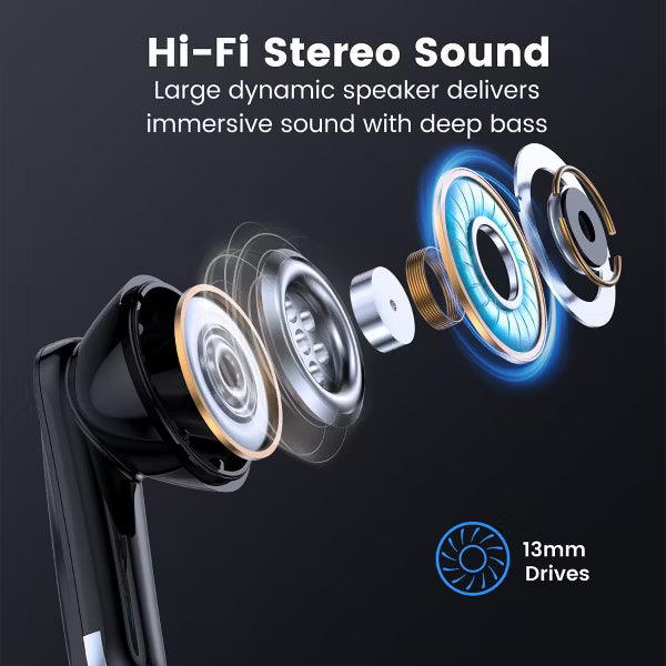 Wireless Bluetooth Earbuds, Hi-Fi Stereo, Touch Control, Waterproof, Wireless Charging, Mic, for iPhone Samsung Android