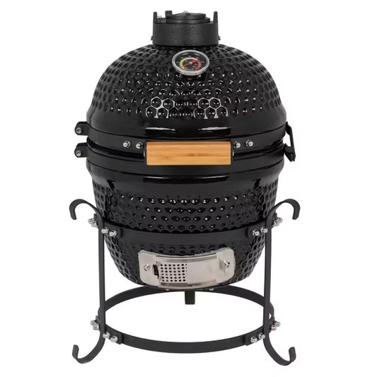 Karl Home 13 in. Charcoal Grill in Black with Built-In Thermometer