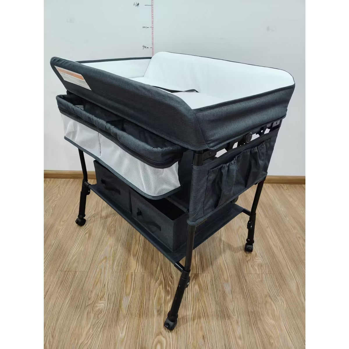 TODECARE Baby Changing Table, Foldable Portable Diaper Changing Station with Adjustable Height, Waterproof Changing Table for Newborns, Dark Gray
