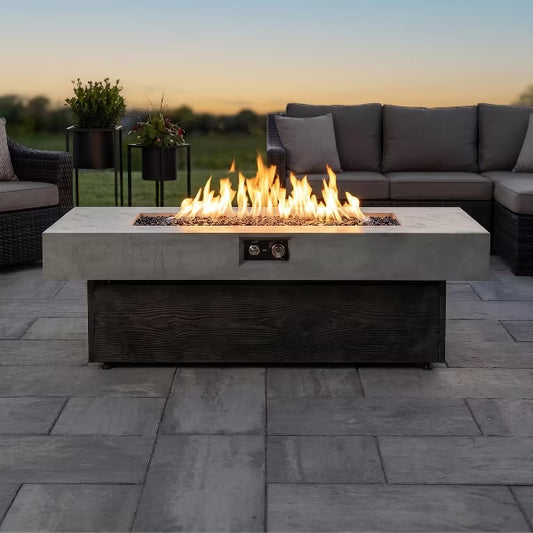 Tabletop Propane Fire Pits, 55 x 23 in, 50,000 BTU outdoor firepit table, Suitable for Outdoor, Patio, Balcony, three height options
