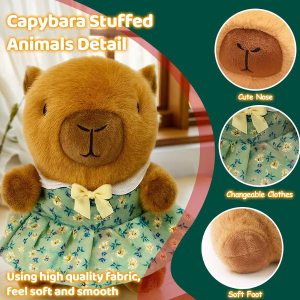 TITQWOP 9-pc Capybara Plush Set Suitable for Kids Girls Cute and Soft Capybara Plush Stuffed Animal That Can Be Casually Matched