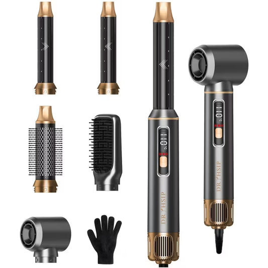 5 in 1 Hair Styler for Woman with LED,Air Curling Wrap,Drying,Curling,Straightening&Volumizing,Hot Air Curler Dryer Brush Tool Set,Curl Styling Tools