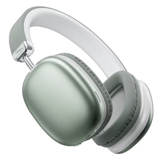 SY-BT1632 Green Over-Ear Bluetooth Headphones: 40mm Bass Driver, Bluetooth 5.3 Dual-Mode, 40hr Battery, Comfort Fit