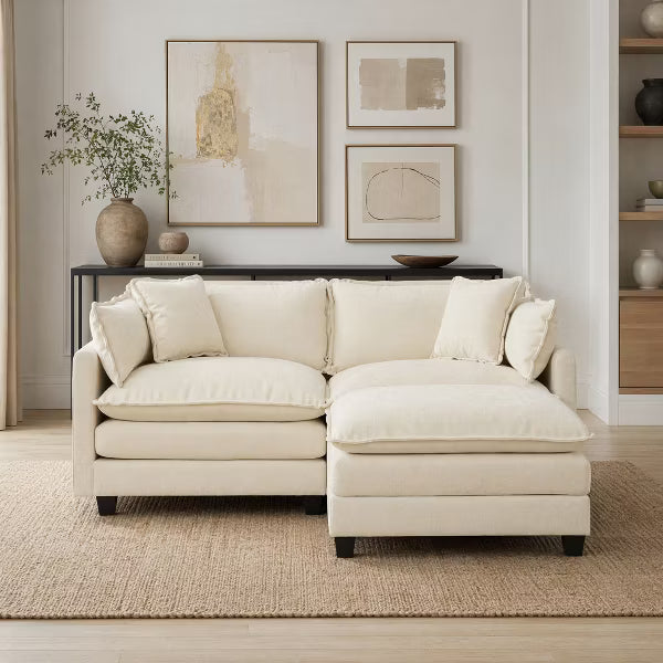 78" Cloud Sectional Couches for Living Room, Boneless Couch , 2 Seater Modular Sectional Sofa