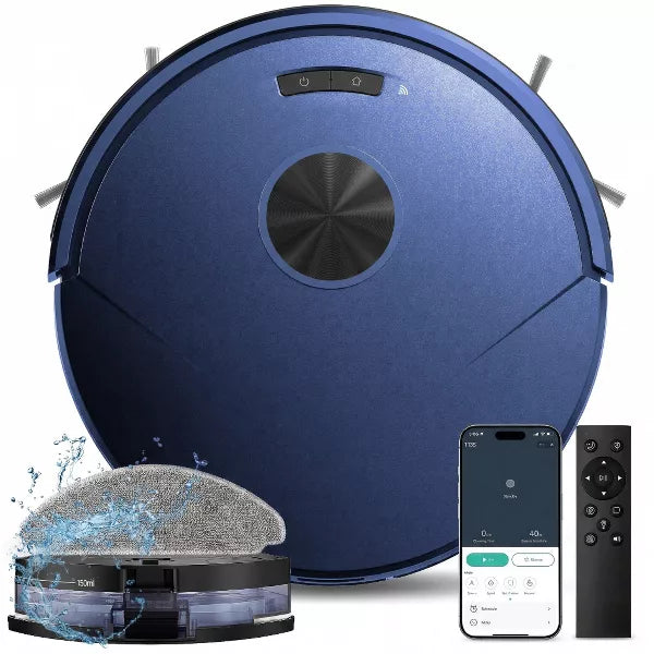 Teendow Robot Vacuum and Mop Combo, 8000Pa Suction, 2 in 1 Vacuum Robot with Wi-Fi/App/Remote, Self-Charging, Ideal for Hard Floor, Pet Hair