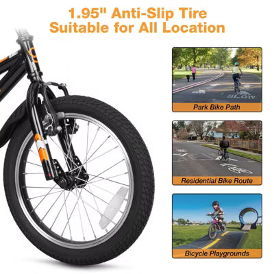 Hykolity 20 Inch Kids Bikes Boy Girl BMX Style Bicycle Ages 6-12 Years Old Coaster Brake Sport Cycling Child Bike with Kickstand Black