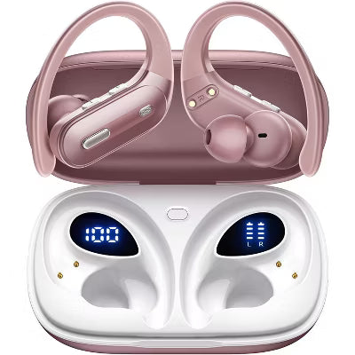 OFNEX Wireless Earbuds Bluetooth 5.3 Headphones 90 Hrs Playtime Ear buds with Wireless Charging Case Power Display Over-ear Earphones