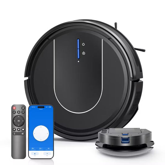 YOMA E2 Robot Vacuum and Mop Combo, 3000Pa Strong Suction, 2.8" Slim Design, 120min Runtime, App/Alexa Control, Self-Charging Robotic Vacuum Cleaner