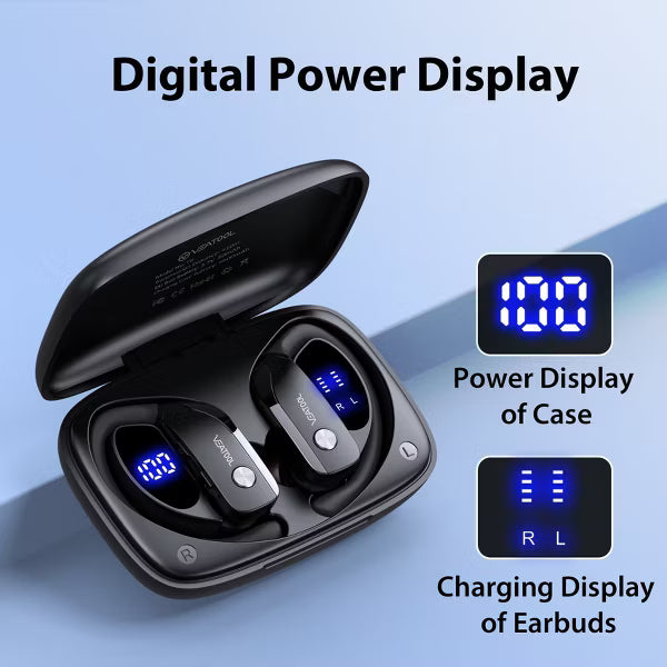 VEATOOL T6 Wireless Earbuds Bluetooth Headphone Sport, Bluetooth 5.4 Earbud, 72Hrs Earphone with Earhook