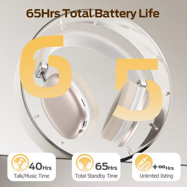 Starlight Over-Ear Bluetooth Headphones: 40mm Bass Driver, Bluetooth 5.4 Dual-Mode, 55hr Battery, Comfort Fit