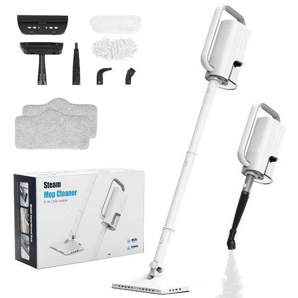 Teendow 6-in-1 Steam Mop for Floor Cleaning, Multi-Function Steam Vacuum Cleaner for Hardwood Floors and Carpet, White