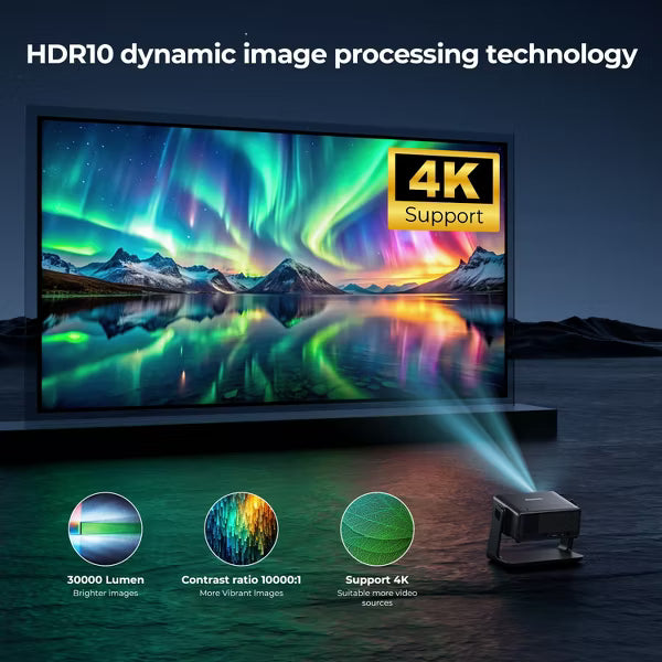 ARTSEA Projector 4K Support, Native 1080P Projector with Wifi and Bluetooth Video Projector