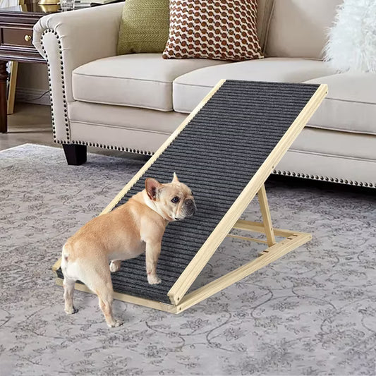 Dog Ramp for Bed, Extra Wide Excellent Traction, Pet Ramp for Small Dogs to Get on Couch Car, Non-Slip Rubber Surface, Adjustable and Foldable