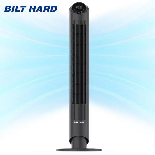 BILT HARD 40-Inch Tower Fan, 28dB Quiet Oscillating Floor Fan with 3 Speeds, 4 Modes & 12H Timer for Bedroom, Office, Living Room Cooling, Black