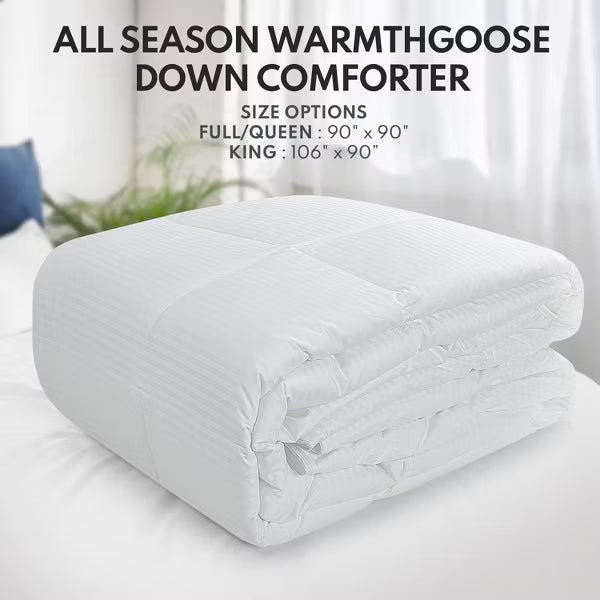 Zibroges King Size Down Feather Comforter - High Fill Power All-Season Duvet Insert, Ultra-Soft Hotel-Quality Bedding (106”x90”)