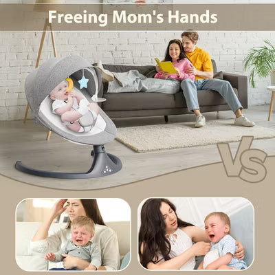 TUMAJUP Baby Swing for Infants with Bluetooth-Gray
