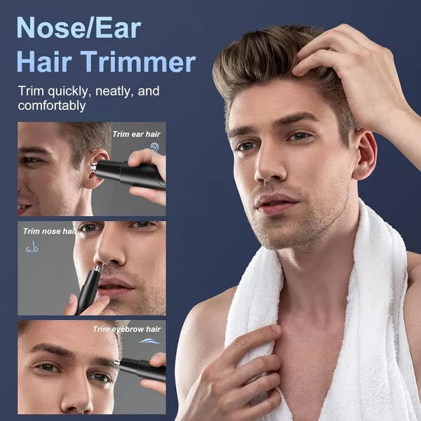 Hoey Ear and Nose Hair Trimmer for Men Women, Travel Portable USB Rechargeable