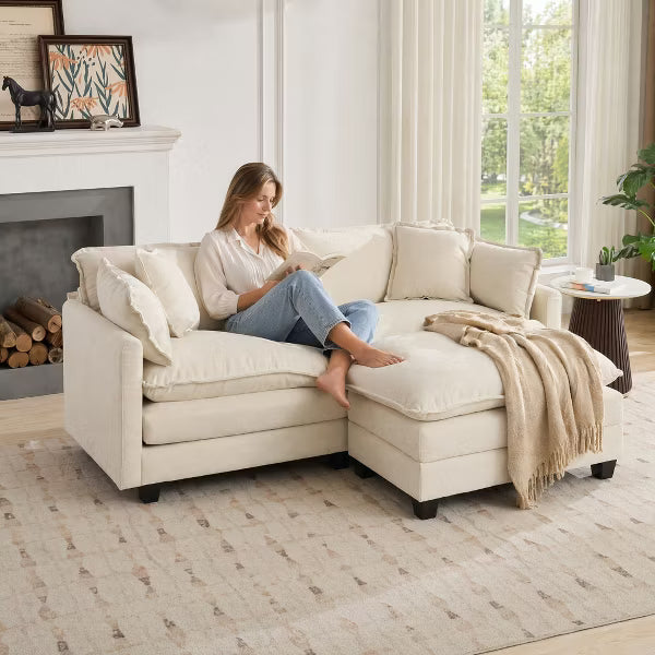 78" Cloud Sectional Couches for Living Room, Boneless Couch , 2 Seater Modular Sectional Sofa