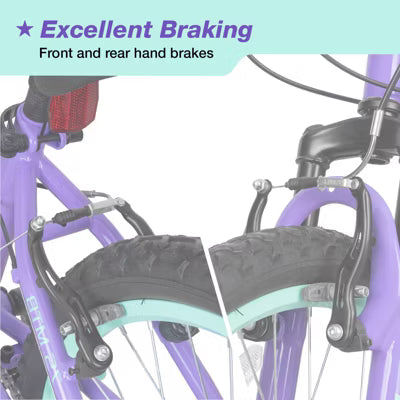 Hykolity 20 Inch Kids Mountain Bike, Kid Bicycle for Girls Age 6-14 Year Old, 6 Speed Front Suspension Fork, Adjustable Seat Height Purple