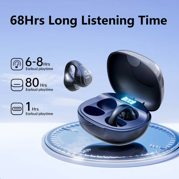VEAT00L Wireless Earbuds, Bluetooth Headphones V5.4 Stereo Ear buds with Noise Cancelling Mics, 60H Playback Mini Case with Dual LED Display