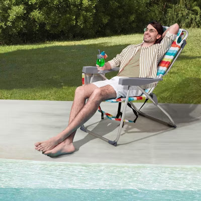 Karl Home Heightened Oxford Cloth Aluminum Beach Chair