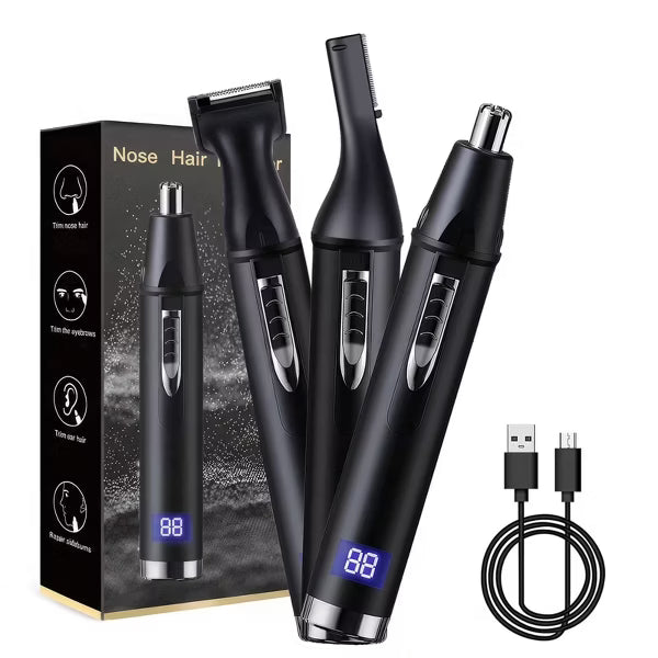 Hoey Ear and Nose Hair Trimmer for Men Women, Travel Portable USB Rechargeable