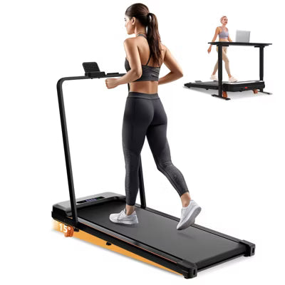 KERDOM Walking Pad Under Desk, Portable Treadmill for Home and Office, 2 in 1 Walking Pad with Remote Control 350LB Capacity, 2.5HP Treadmill with LED