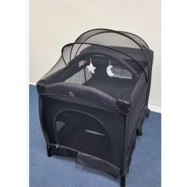 Kinder King 5-in-1 Baby Playard with Bassinet, Bedside Sleeper, Changing Table, Canopy & Side Zipper, Portable Baby Playard