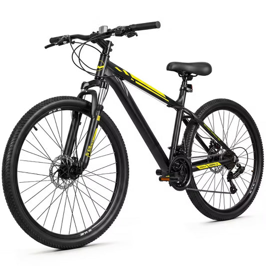 Hykolity 27.5 Inch Mountain Bike MTB Bicycle for Men Women Trail Bike Lightweight 21 Speed Aluminum Frame Black