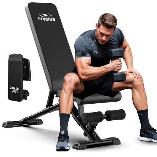 FLYBIRD 90 to -30 FID Adjustable Weight Bench, ASTM-Certified 800LBS Foldable Strength Training Bench for Full Body Workout with Fast Folding