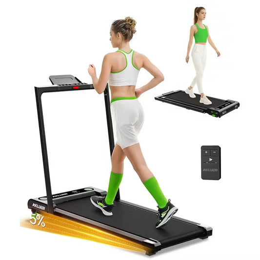 Akluer 2-in-1 Walking Pad Treadmill with Incline, 2.5 HP Under Desk Treadmill with Remote, Folding Compact Treadmill for Home Office with LED Display