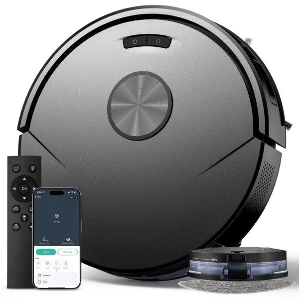 Teendow 2 in 1 Robot Vacuum and Mop Combo,8000Pa Self-Charging Robotic Vacuum Cleaner for Pet Hair, Hard Floors & Carpets,120-Min, App & Voice Control