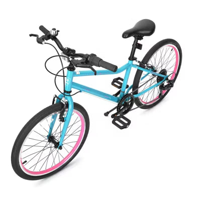 Hykolity 24inch Kids Teenager Mountain Bikes 7-Speed MTB Adjustable Seat Children Youth Bicycle Age 8-14+ Boy Girl Sport Bike, Mint Green