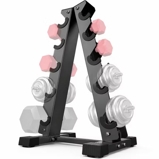 FED FITNESS Dumbbell Rack Stand Only, Weight Rack for Dumbbells Compact A-Frame Home Gym Space Saver,480 LBS Weight Capacity