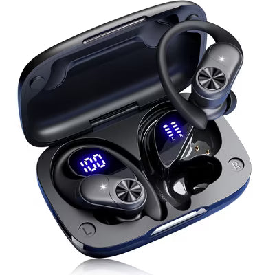 VEATOOL V6 Bluetooth Headphones Wireless Earbuds 88Hrs Playback Sport Ear Buds with Earhook Digital Display Charging Case