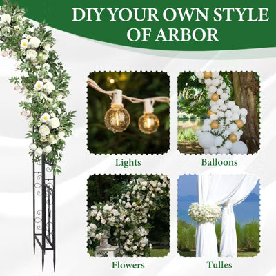 Karl Home 5.5 Ft X 7.9 Ft Metal Outdoor Arbor