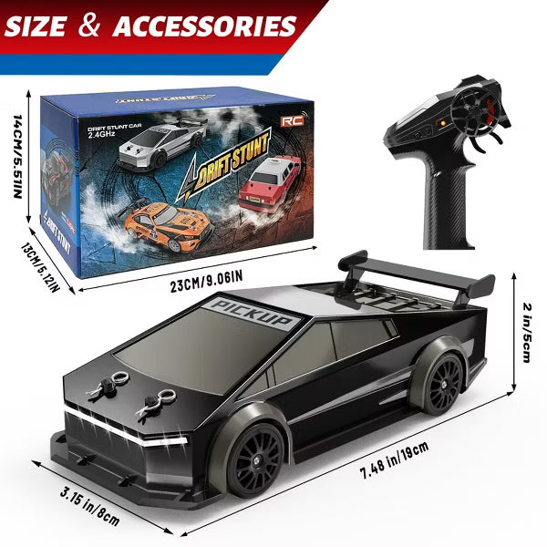 TITQWOP 1:24 Scale RC Drift Car 2.4GHz 4WD Mini RC Drift Car 15KM/H High Speed with LED Lights Drifting Tire Racing Sport Toy for Adults Boys Girls