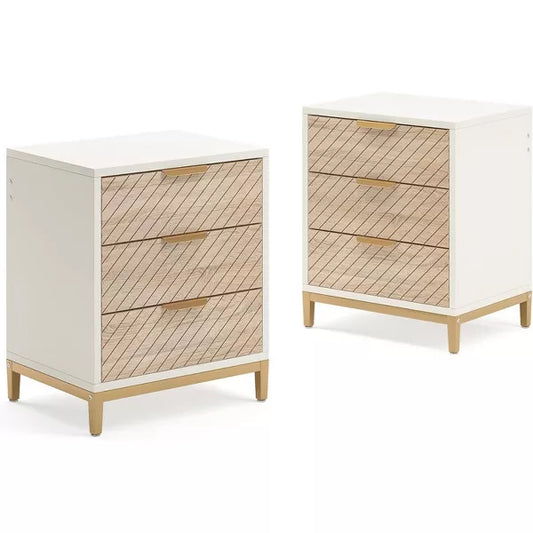 Tribesigns Wooden 3 Drawers Nightstand