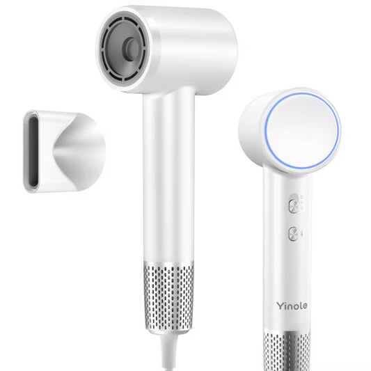 Yinole High-Speed Ionic Hair Dryer 1500W, Brushless Motor, Fast-Drying Low-Noise Blow Dryer with Diffuser & Nozzle for Curly Hair Home Travel